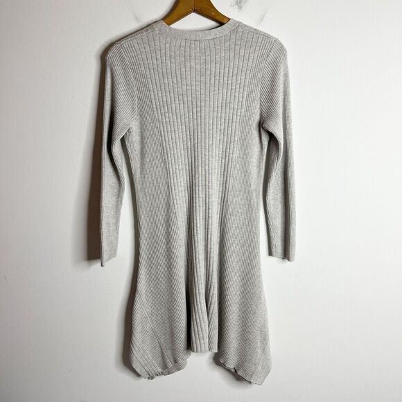 H by Halston Womens Cardigan Sweater Size S Gray Handkerchief Duster Long Sleeve - Picture 6 of 9